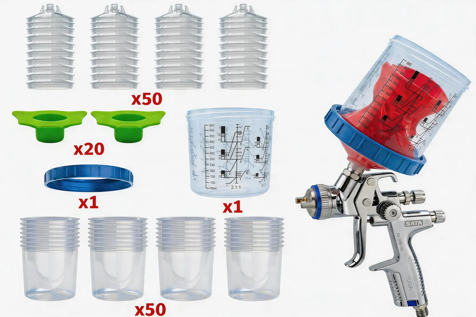 Liner based spray cup system with inner cup